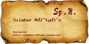 Szieber Mátyás névjegykártya