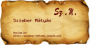 Szieber Mátyás névjegykártya