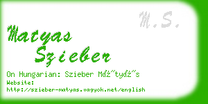 matyas szieber business card